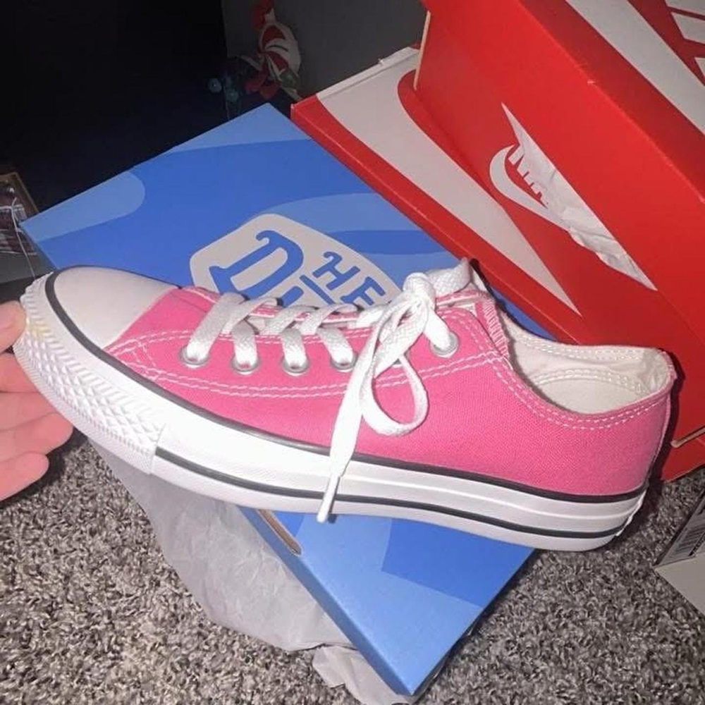 Converse Pink Low Top Canvas Sneakers